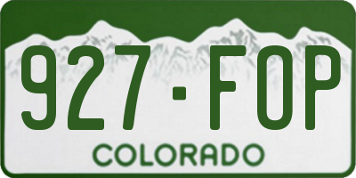 CO license plate 927FOP