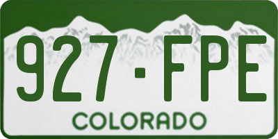 CO license plate 927FPE