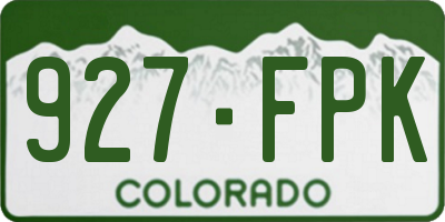 CO license plate 927FPK