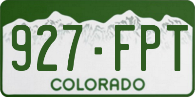 CO license plate 927FPT