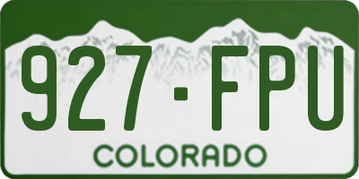 CO license plate 927FPU