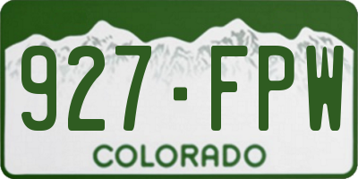 CO license plate 927FPW