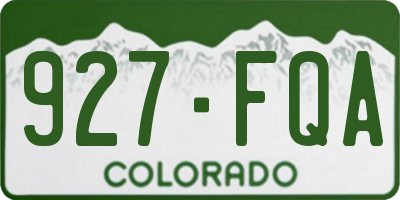CO license plate 927FQA