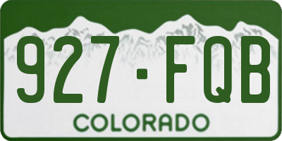 CO license plate 927FQB