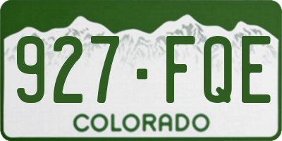 CO license plate 927FQE