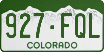 CO license plate 927FQL