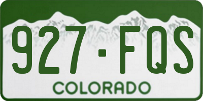 CO license plate 927FQS