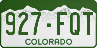 CO license plate 927FQT