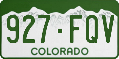 CO license plate 927FQV
