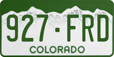 CO license plate 927FRD