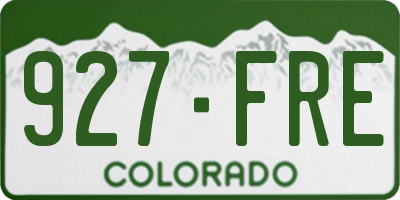 CO license plate 927FRE