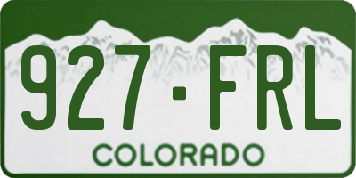 CO license plate 927FRL