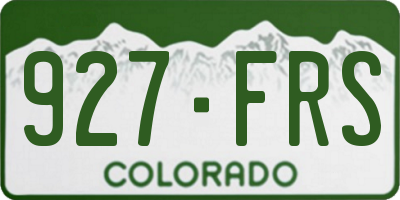 CO license plate 927FRS