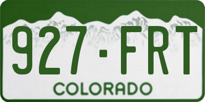 CO license plate 927FRT
