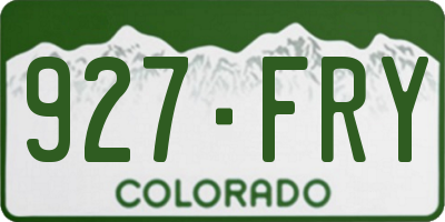 CO license plate 927FRY