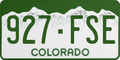 CO license plate 927FSE