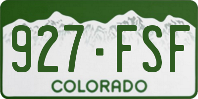 CO license plate 927FSF
