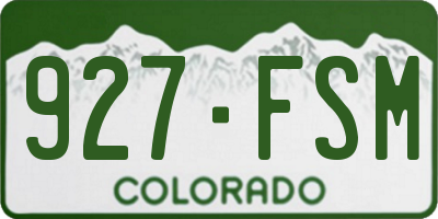 CO license plate 927FSM