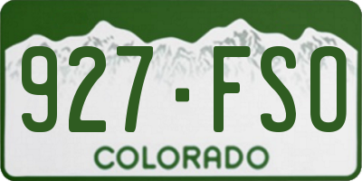 CO license plate 927FSO