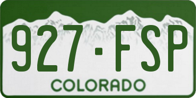 CO license plate 927FSP