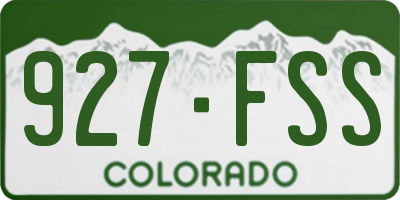CO license plate 927FSS