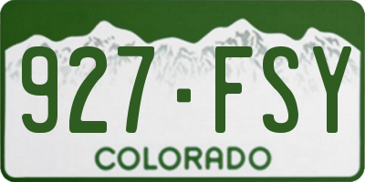 CO license plate 927FSY
