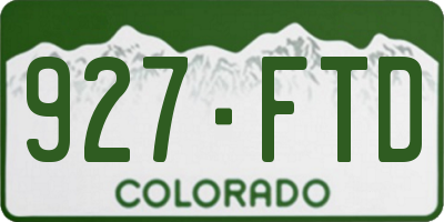CO license plate 927FTD