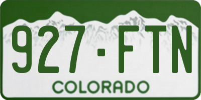 CO license plate 927FTN