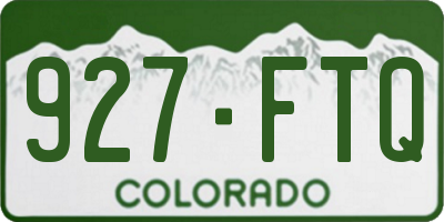 CO license plate 927FTQ