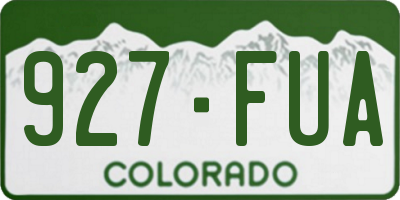 CO license plate 927FUA