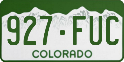 CO license plate 927FUC