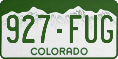 CO license plate 927FUG