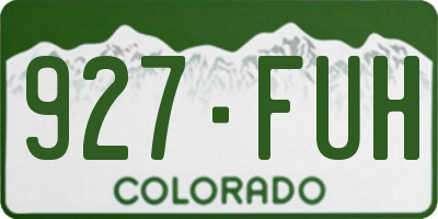 CO license plate 927FUH