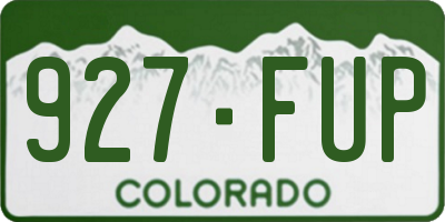 CO license plate 927FUP