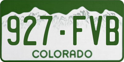 CO license plate 927FVB