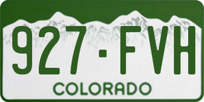 CO license plate 927FVH