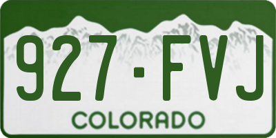 CO license plate 927FVJ