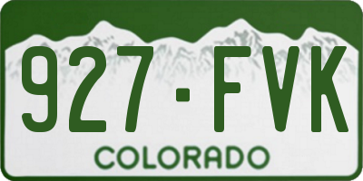 CO license plate 927FVK