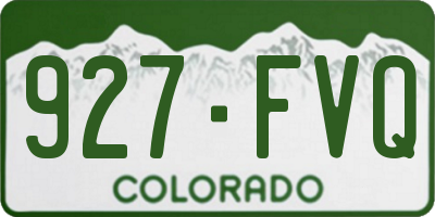 CO license plate 927FVQ