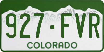 CO license plate 927FVR
