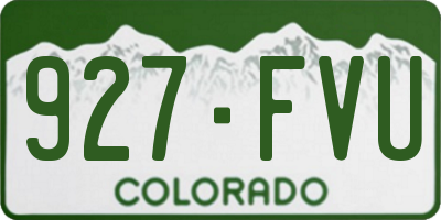CO license plate 927FVU