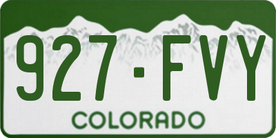 CO license plate 927FVY