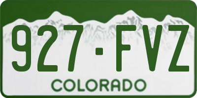 CO license plate 927FVZ