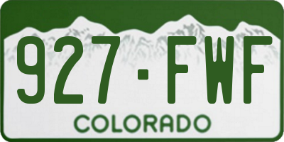 CO license plate 927FWF