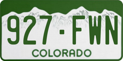 CO license plate 927FWN