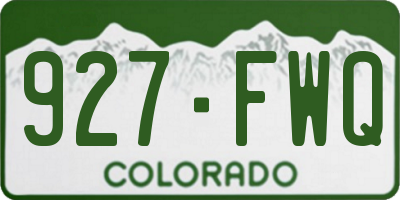 CO license plate 927FWQ