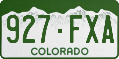 CO license plate 927FXA