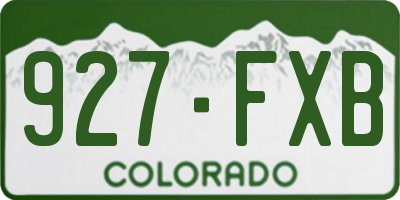 CO license plate 927FXB