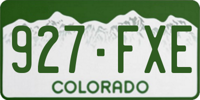 CO license plate 927FXE
