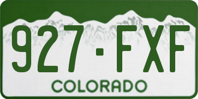 CO license plate 927FXF